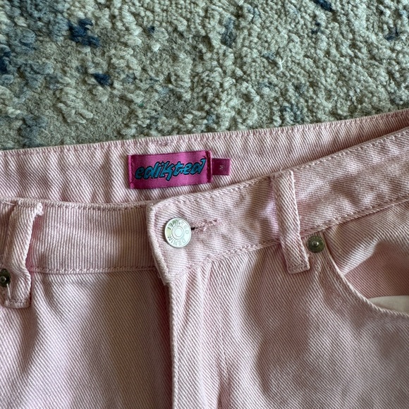 Edikted Roman Low Rise Slouchy Pink Jeans - Picture 3 of 4